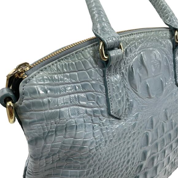Brahmin Duxbury Satchel Bag Melborne Sky Blue Croc Embossed - Picture 7 of 10